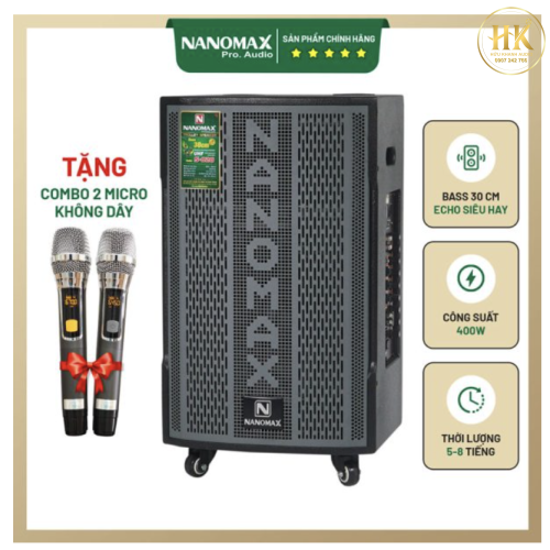 Loa Kéo Nanomax S-820 Bass 30cm 400w Karaoke Bluetooth
