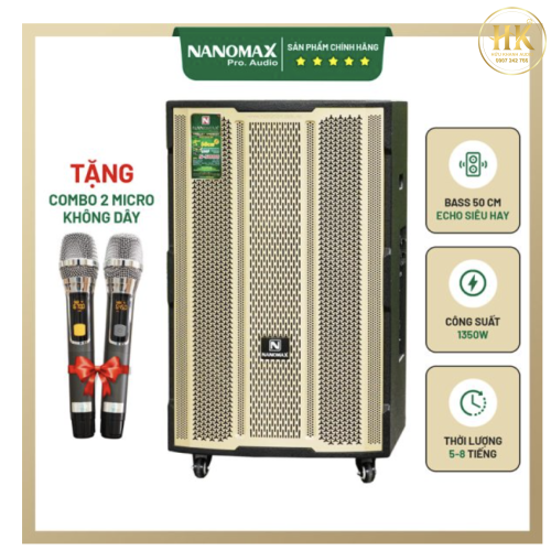 Loa Kéo Nanomax S-5000 Bass 50cm 1350w Karaoke Bluetooth